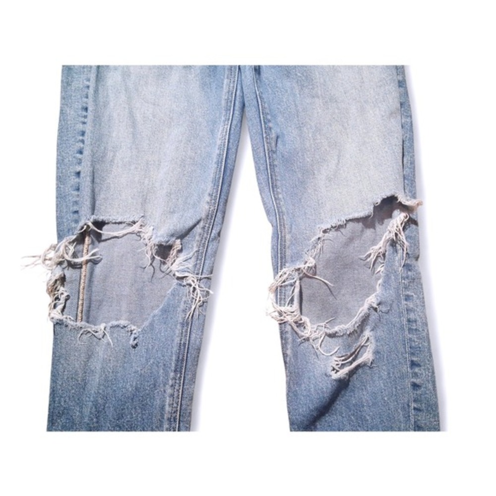 American Eagle Outfitters Mom Jeans Ripped Distressed Denim Women's Size 00 - Picture 5 of 9